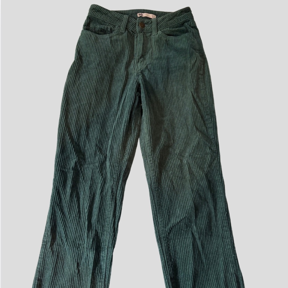 SO Dark Green Corduroy High Rise Pants
